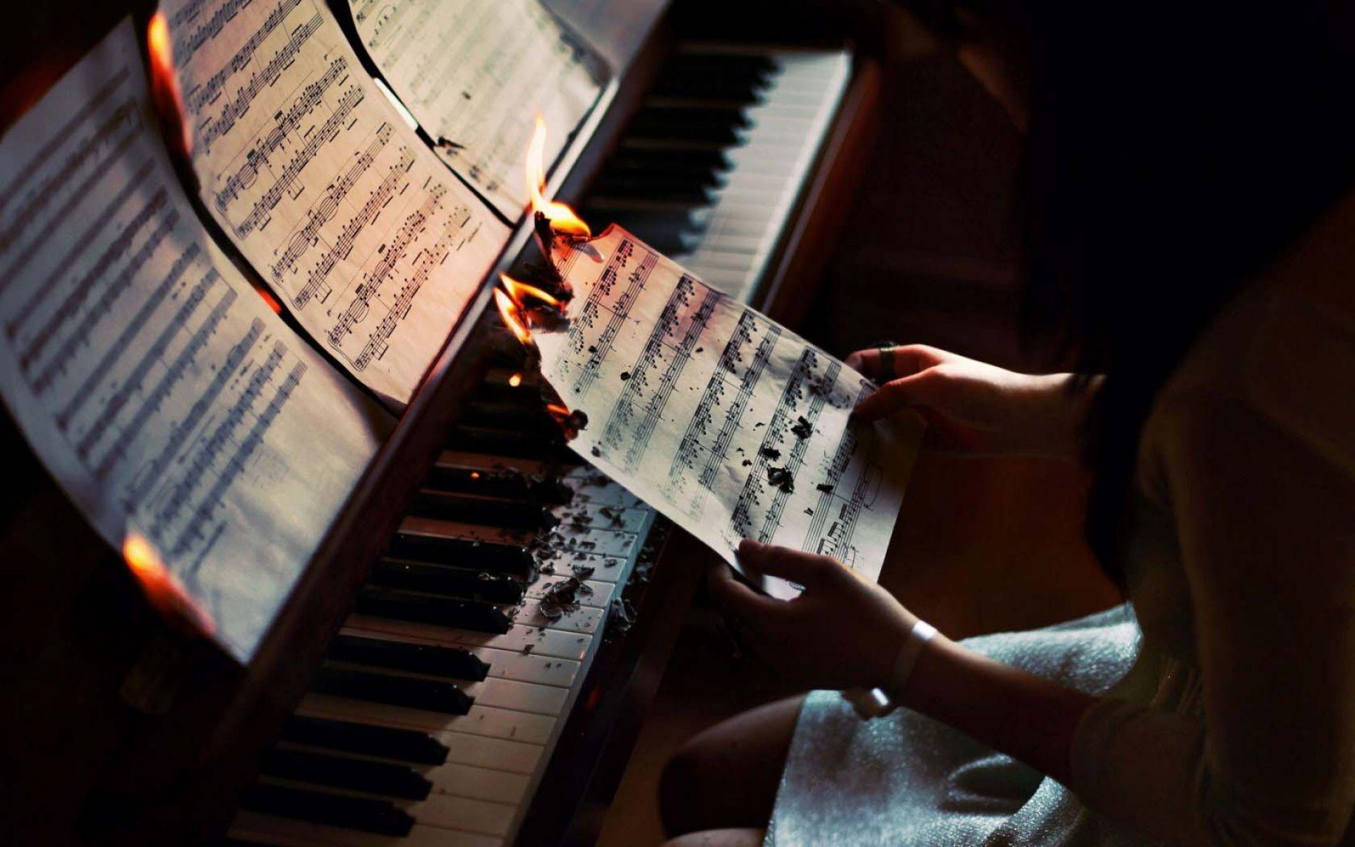 Piano Music Girl Situation Fire Wallpaper. HD Dance and Music