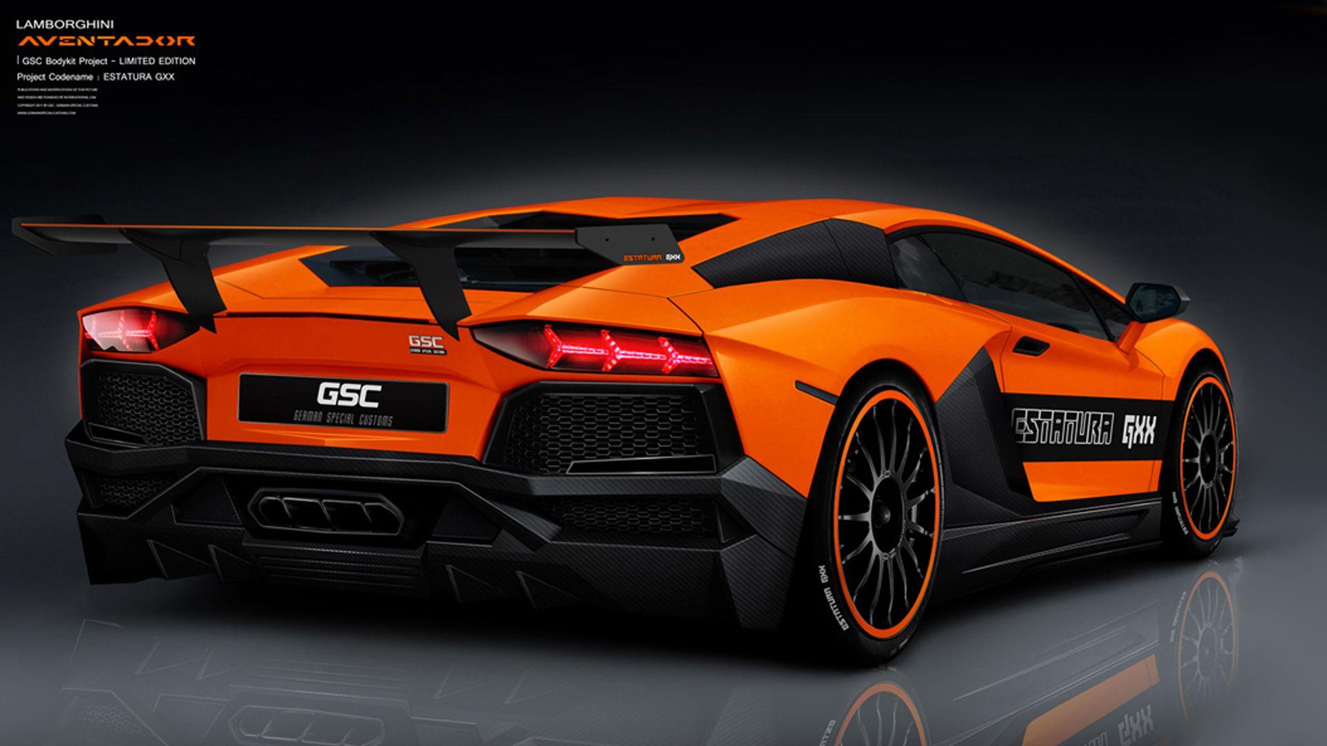 Lamborghini Aventador Orange Car Wallpaper HD