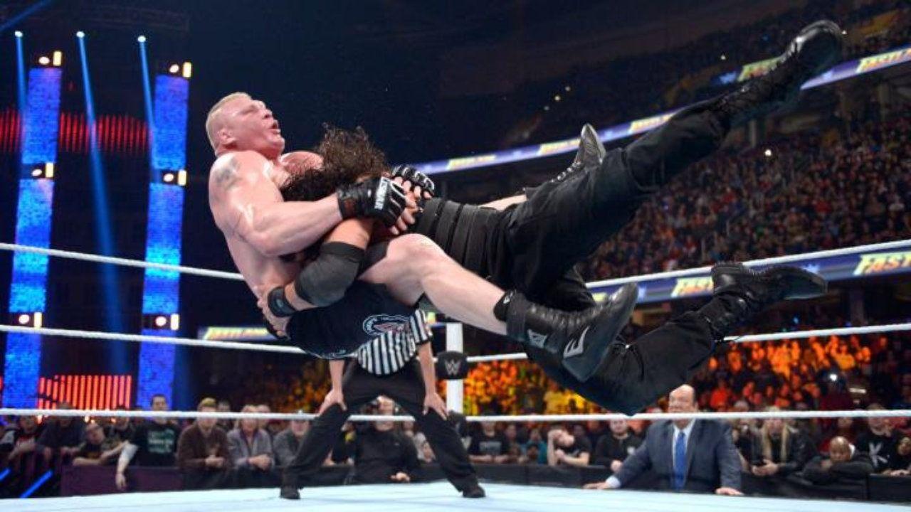 WWE Fastlane 2016 Ambrose vs Roman Reigns vs Brock Lesnar