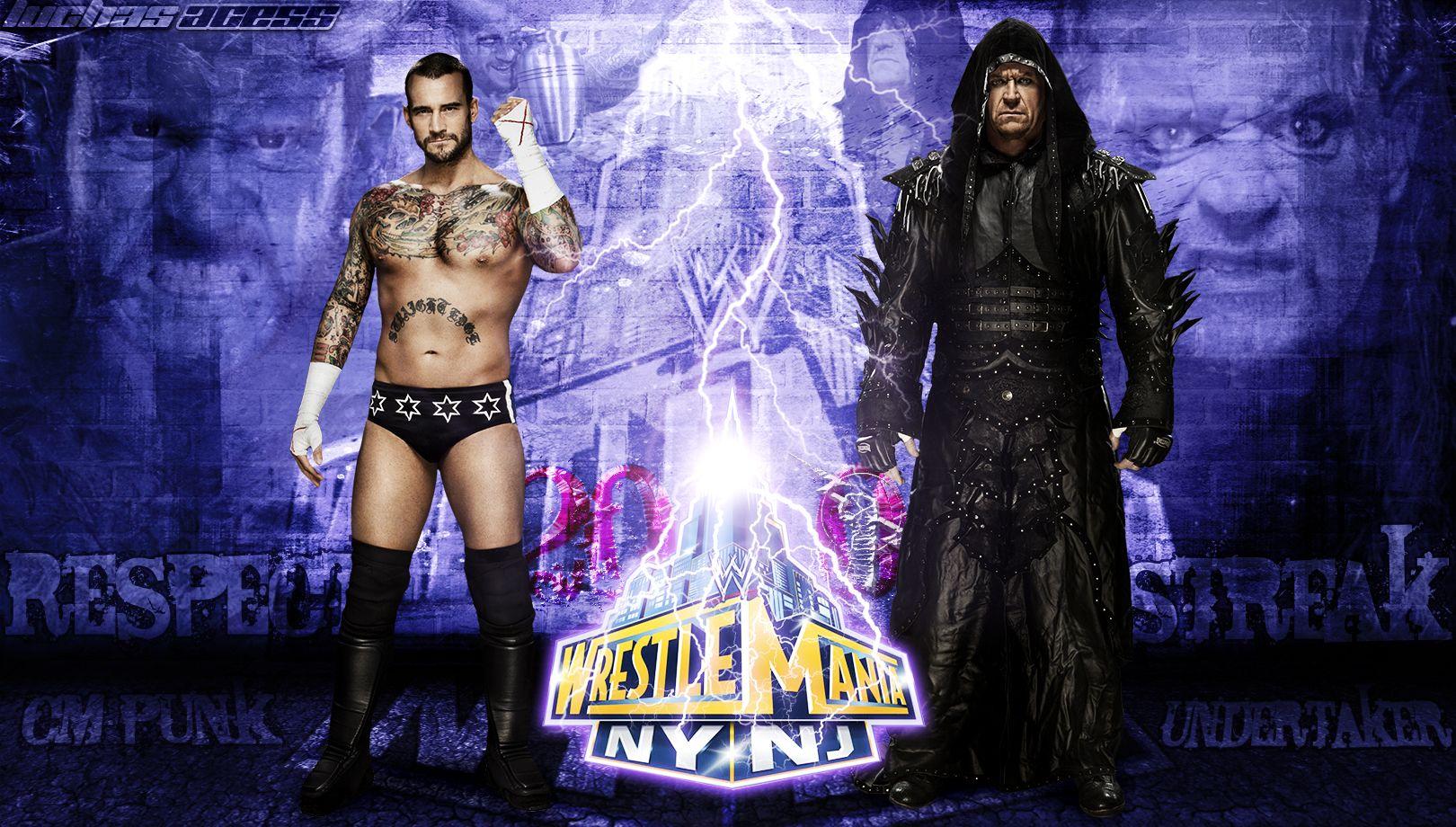 Wallpaper Undertaker vs CM Punk WrestleMania 29