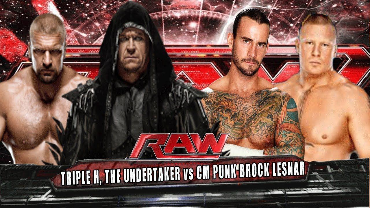 WWE RAW The Undertaker & Triple H vs CM Punk & Brock Lesnar Full