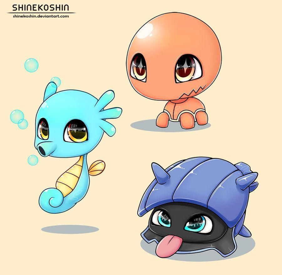 Baby Pokemon: Trapinch, Shellder and Horsea