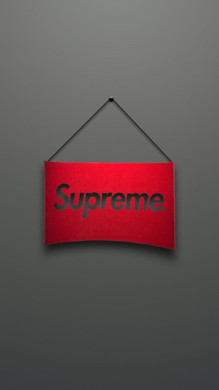Download Wallpapers 750x1334 Supreme, Logo, Red, Minimalism iPhone