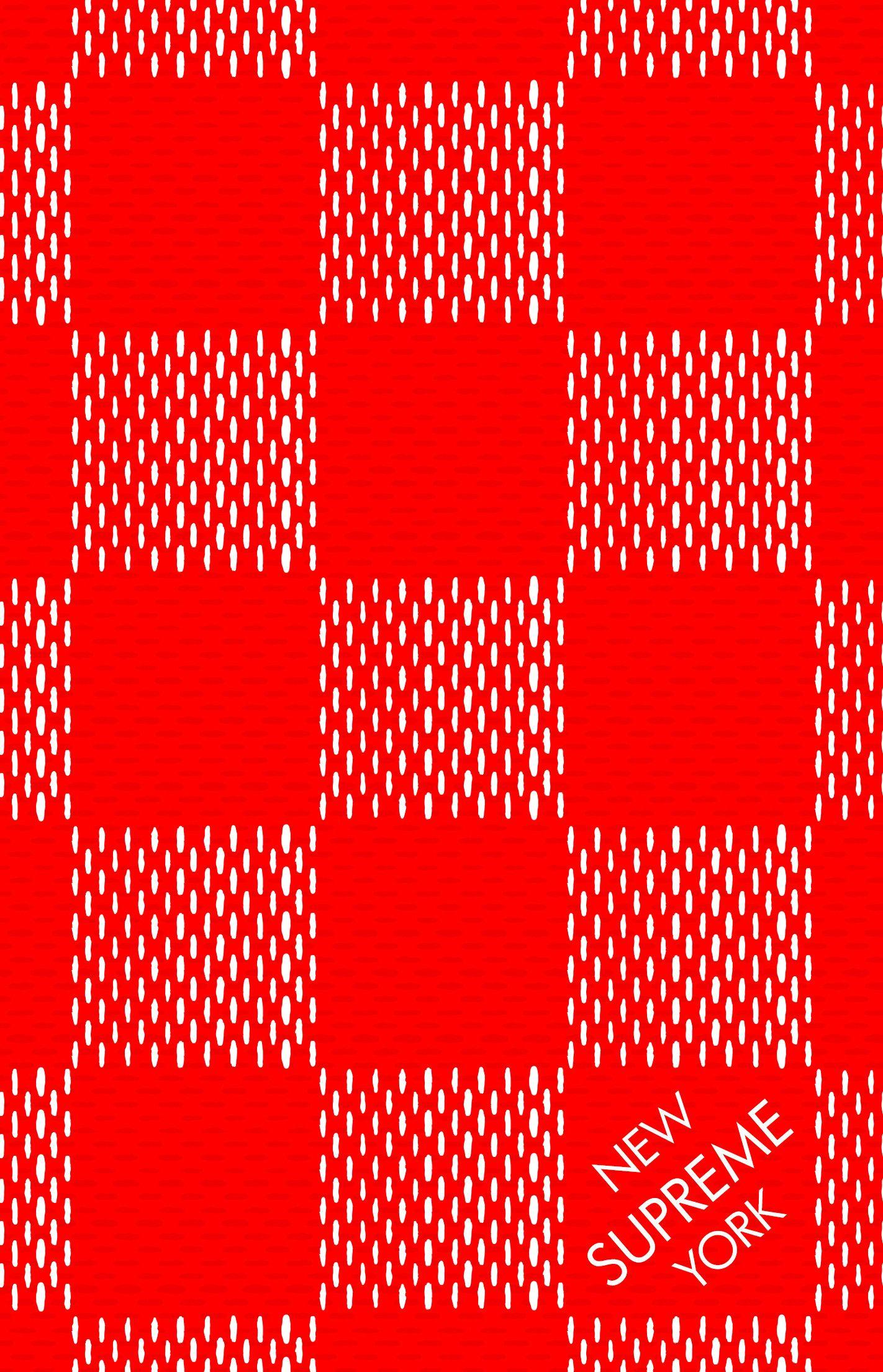 Download Red Supreme And Louis Vuitton Print Wallpaper