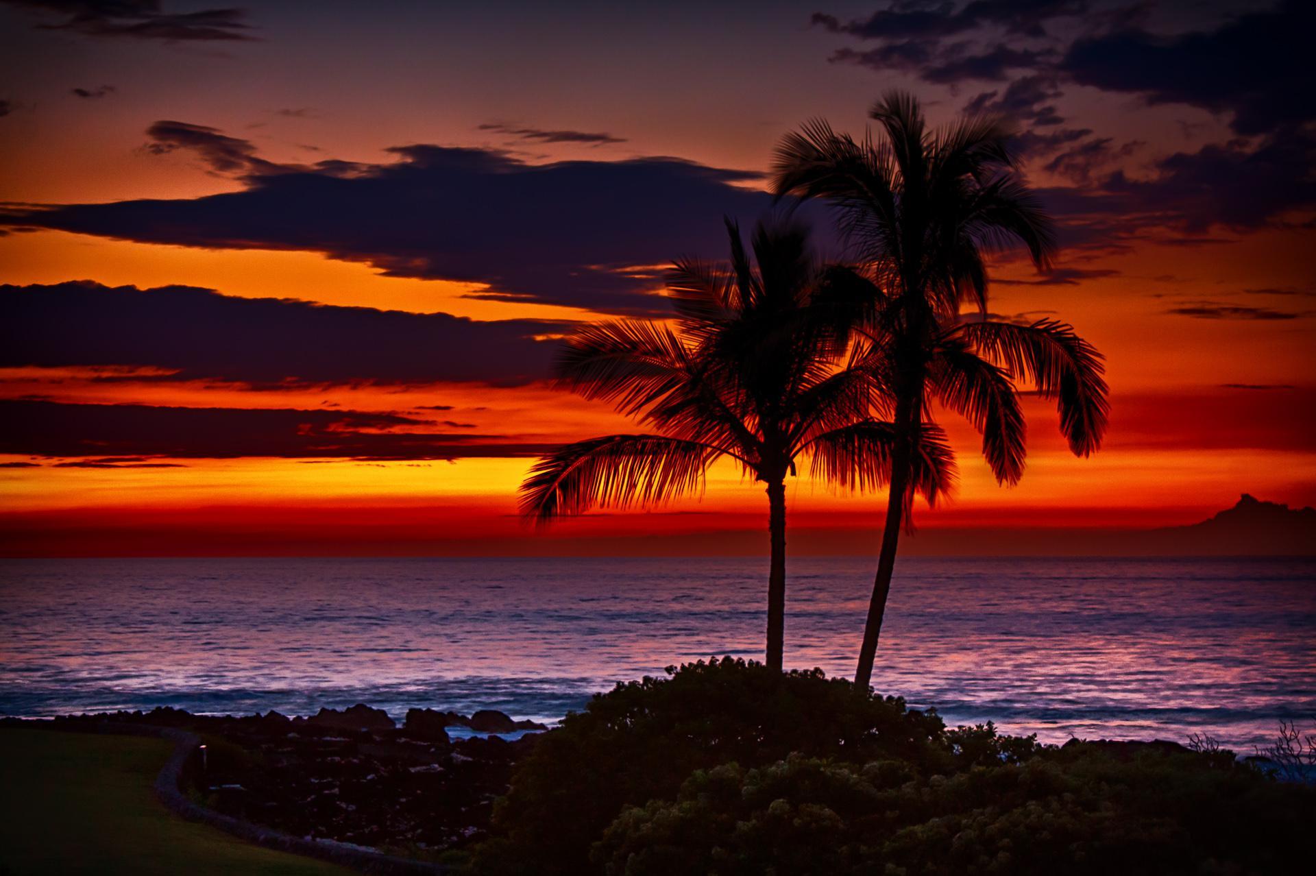 Tropical Island Sunset Wallpaper Desktop