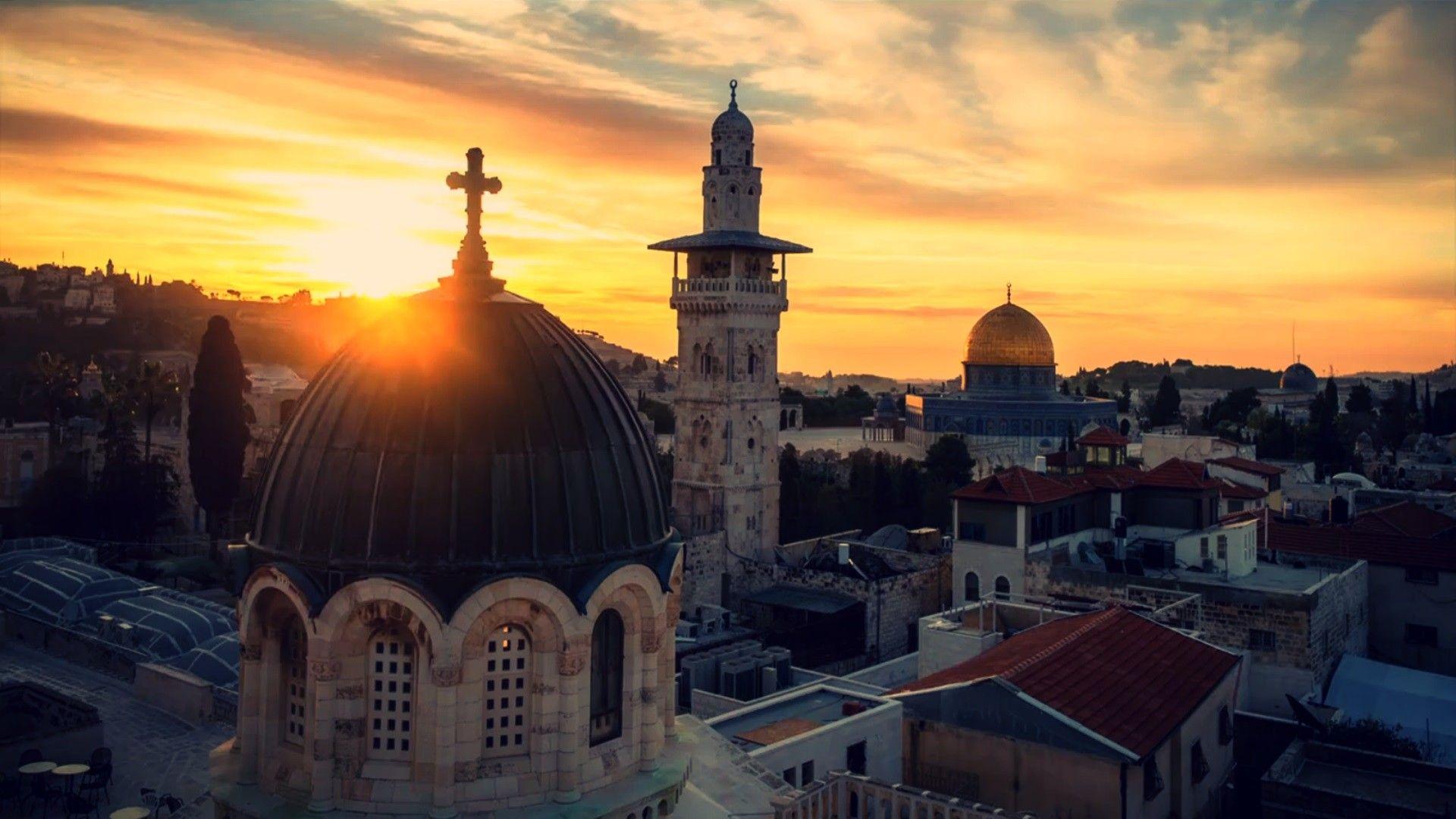 Jerusalem, #sky, #sunset, #cross, #Holy City, #church, #Dome