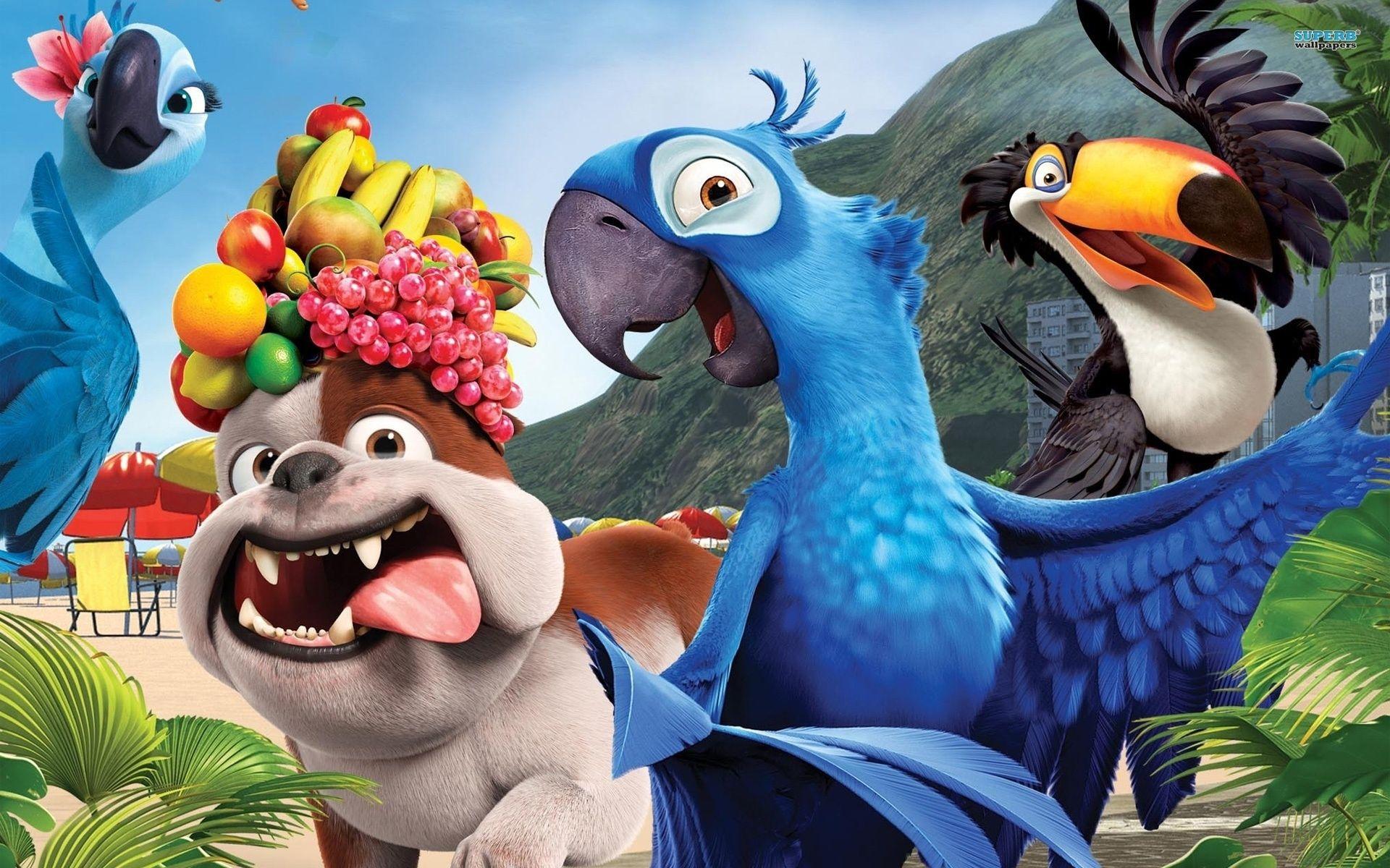 Wallpaper Cartoon Movies Rio Parrot Blue Celebrity And Movie