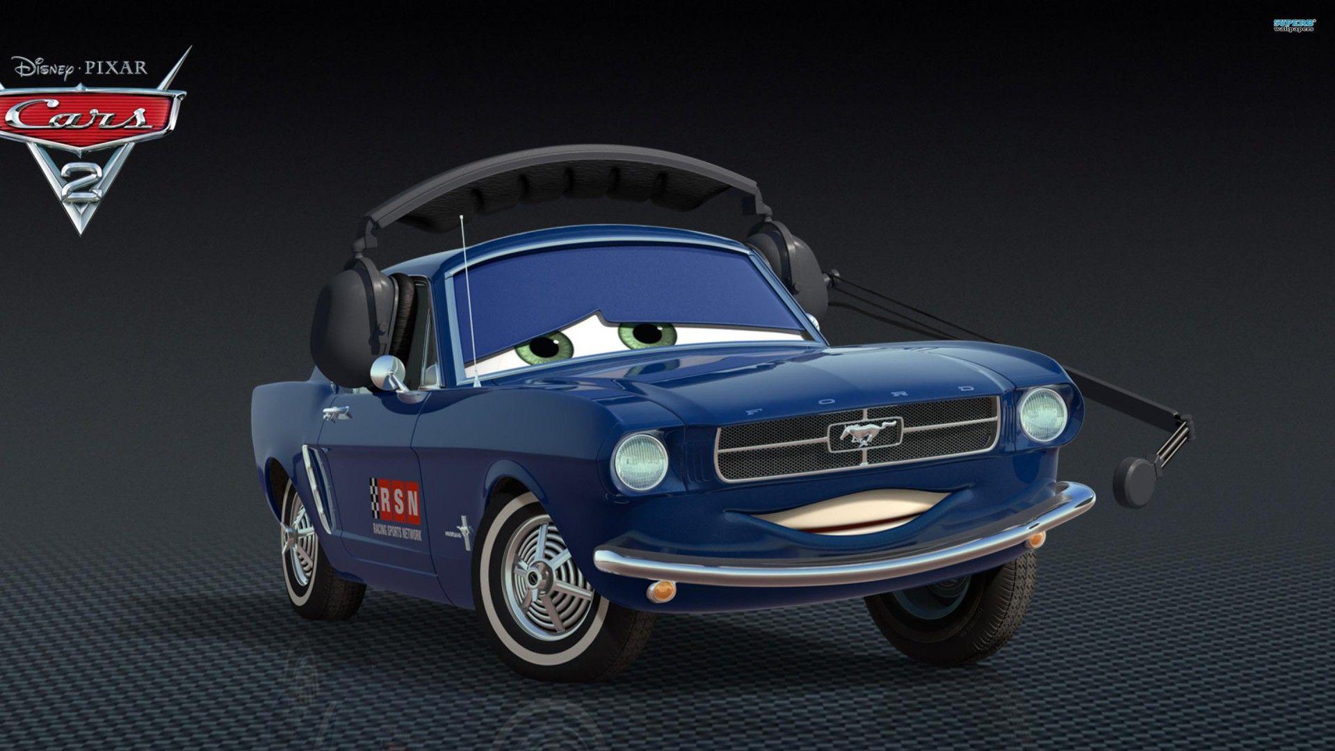 Free Cartoon Movie Disney 3D Brent Mustangburger Blue Classic Car