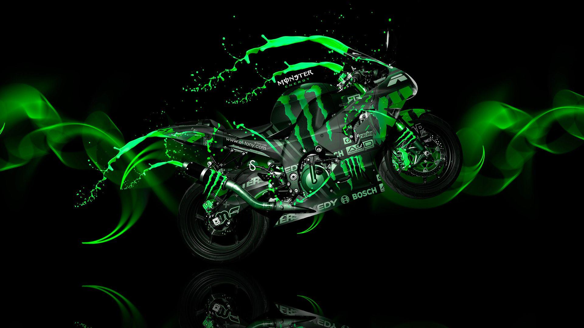 Monster Energy Moto Kawasaki Side Live Colors Bike 2014