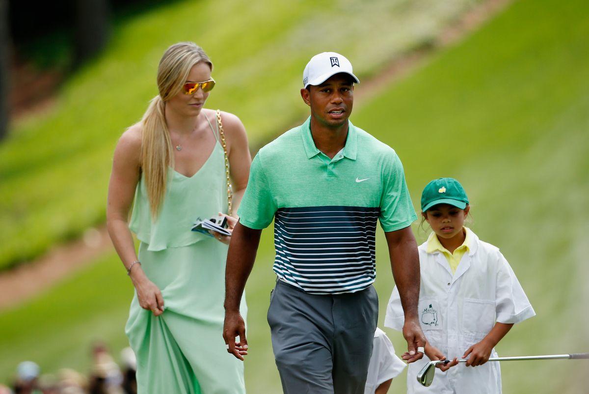 Tiger Woods and girlfriend Lindsey Vonn at the Masters