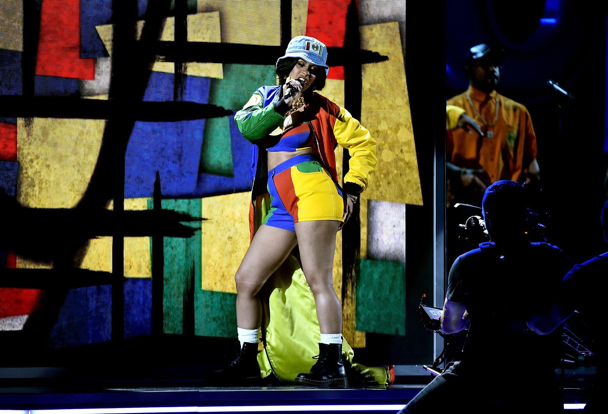 Grammys 2018: Cardi B's Colorful Outfit Inspires Memes