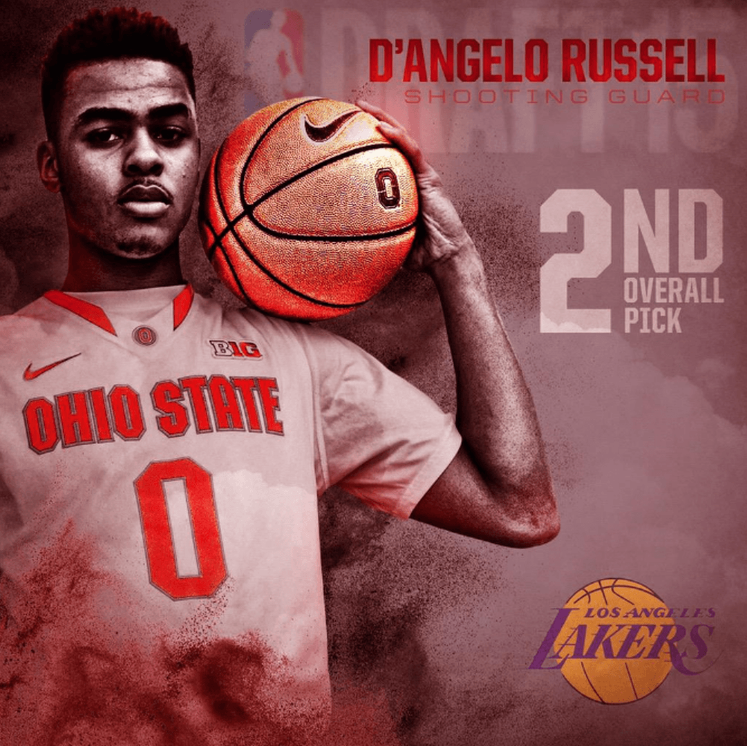 6 25 2015 D'ANGELO RUSSELL 2ND OVERALL PICK IN THE 2015 NBA DRAFT