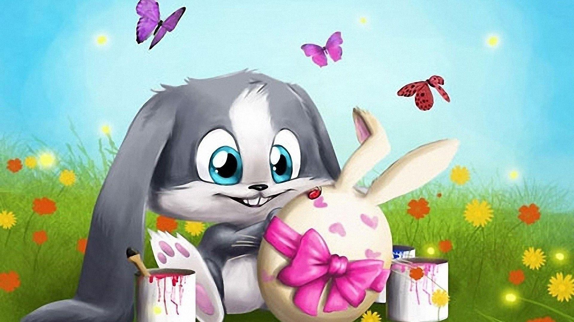 3D Easter Bunny Wallpaper HD Background