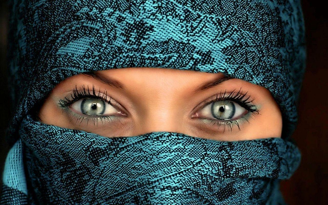 Beautiful Arabic Woman with Blue Eyes. Beautiful eyes, Light blue
