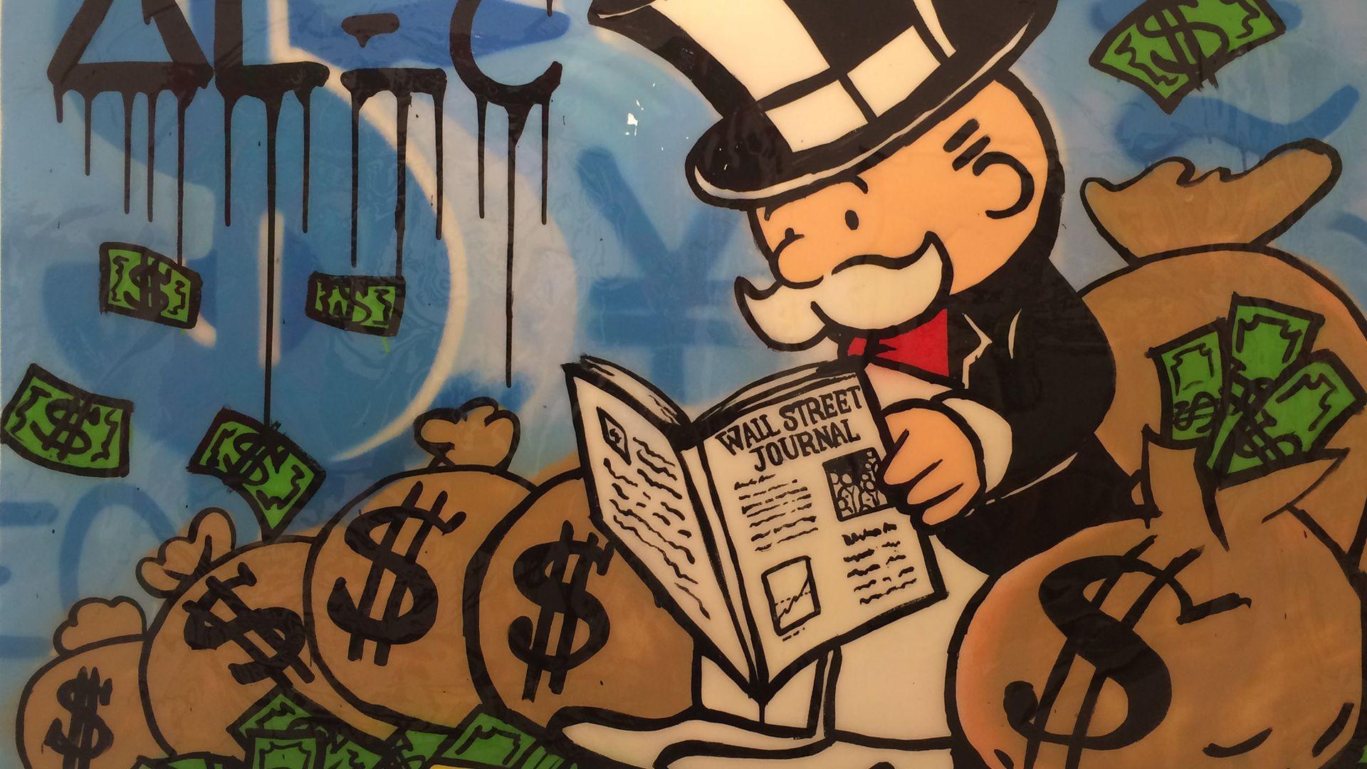 1920x1080 Alec Monopoly, Street Art, Modern Art, Graffiti, Money.