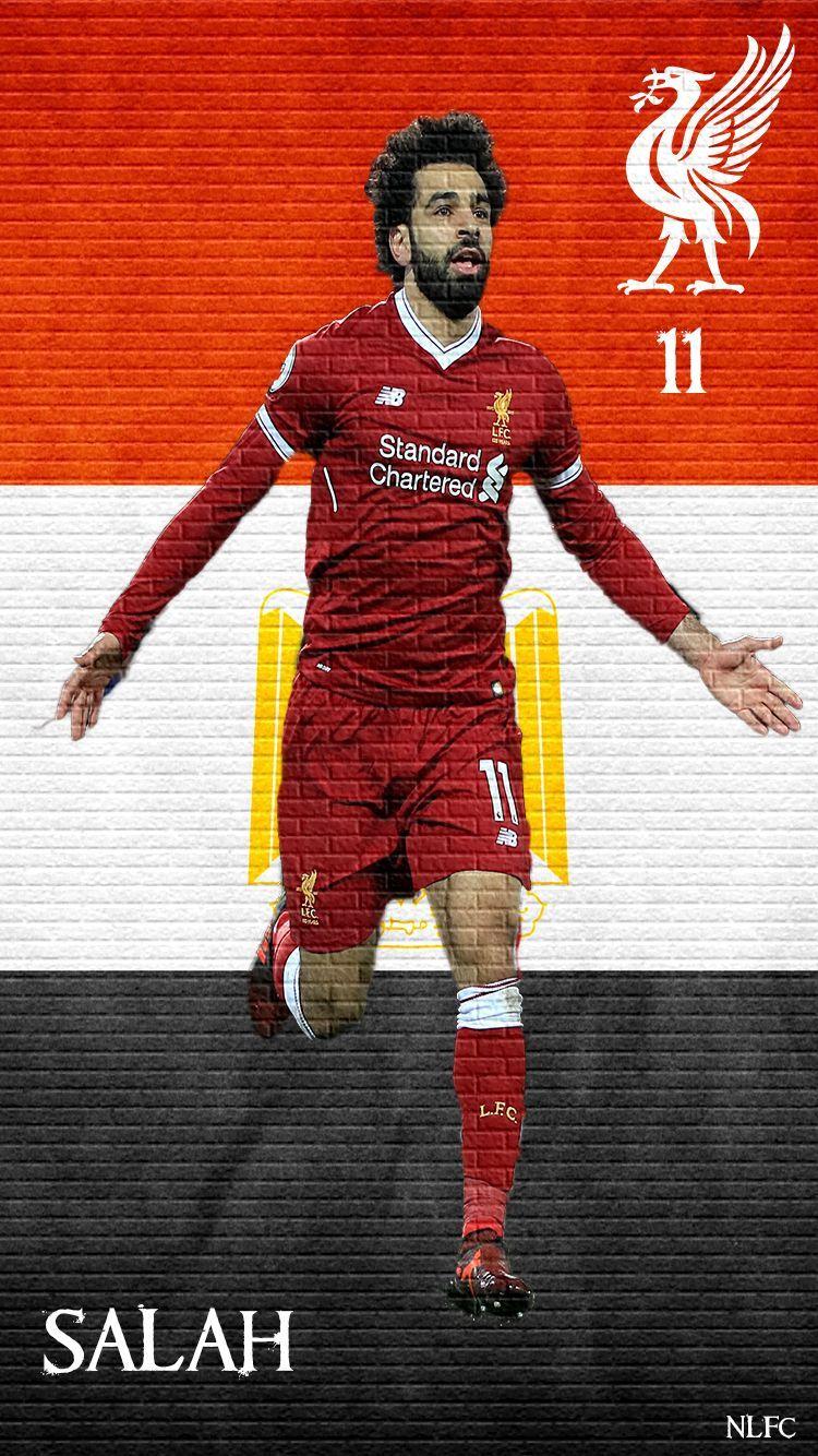 Cell phone wallpaper of Liverpool FC player Mohamed Salah