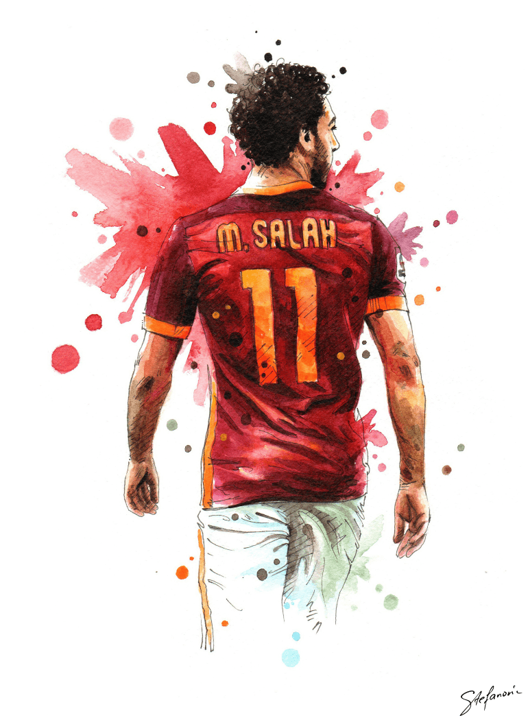 Roma Art: Salah, Totti and Radja illustrated. #RomaArt