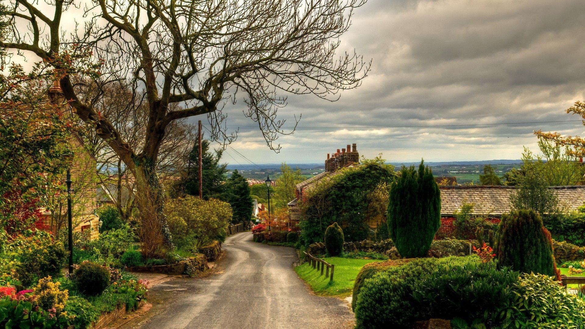 Lovely road through quaint english village wallpaper. AllWallpaper
