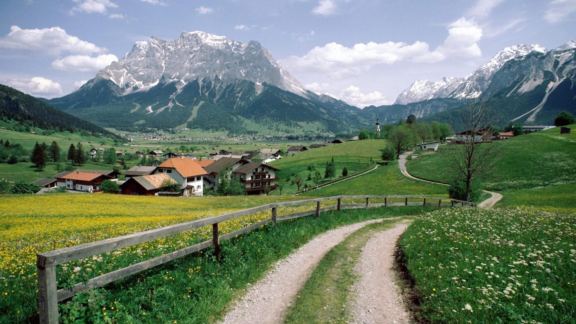 Alpine Village In Austria wallpaper