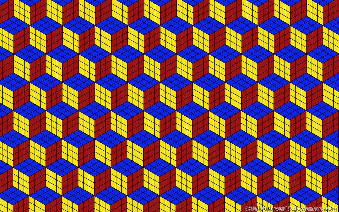 Rubik's Cube Illusion Wallpaper