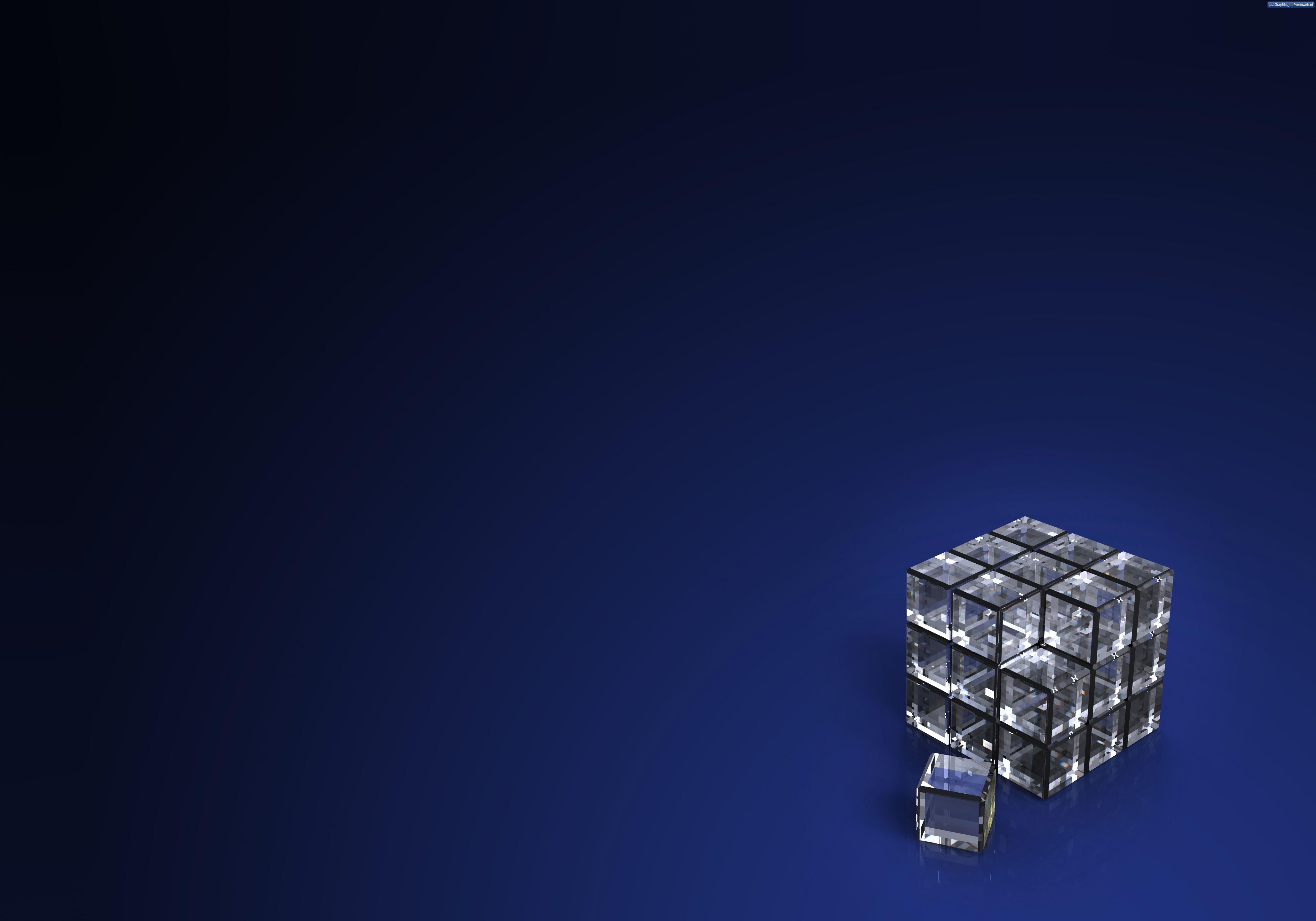 3D view glass crystals rubiks cube Wallpaper free desktop