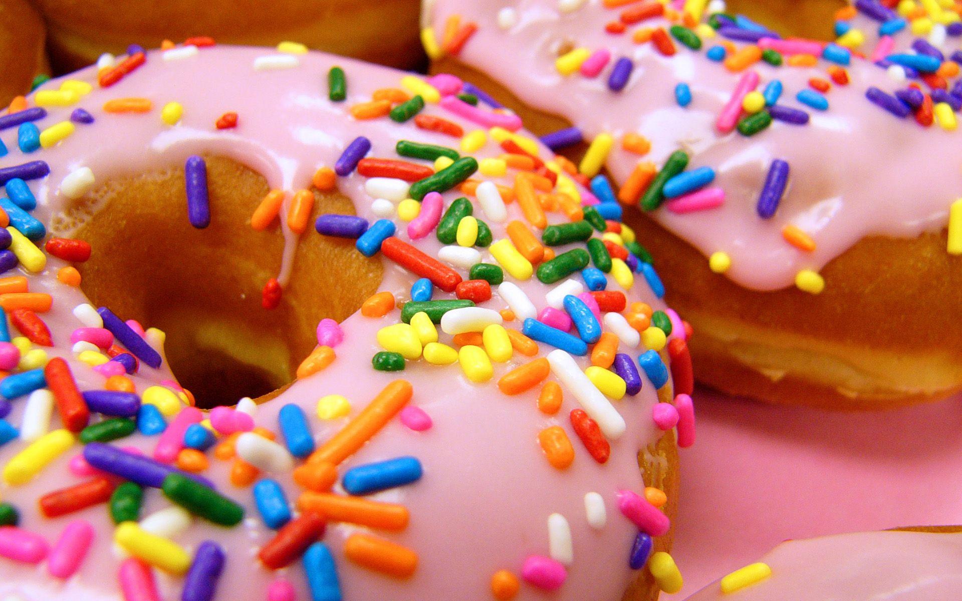 Donuts Food Multicolor Sprinkles