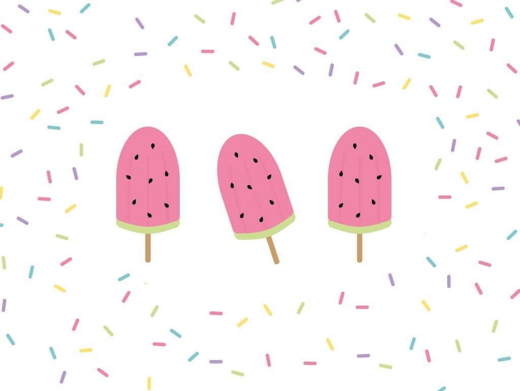 Watermelon popsicle desktop wallpaper