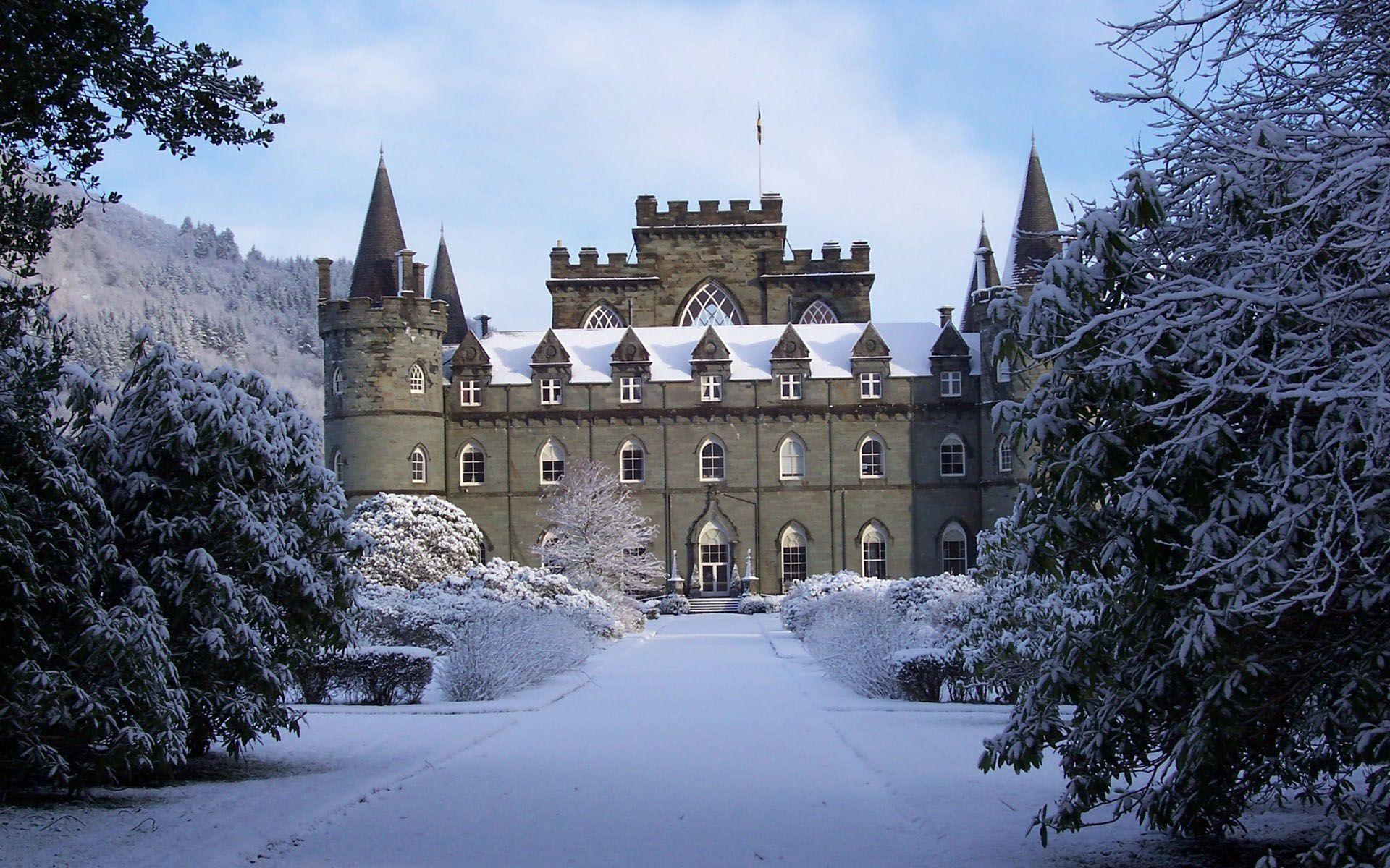 scotland picture. Winter, scotland, wallpaper, wallpaper, travel. Inveraray castle, Scotland castles, Snow castle