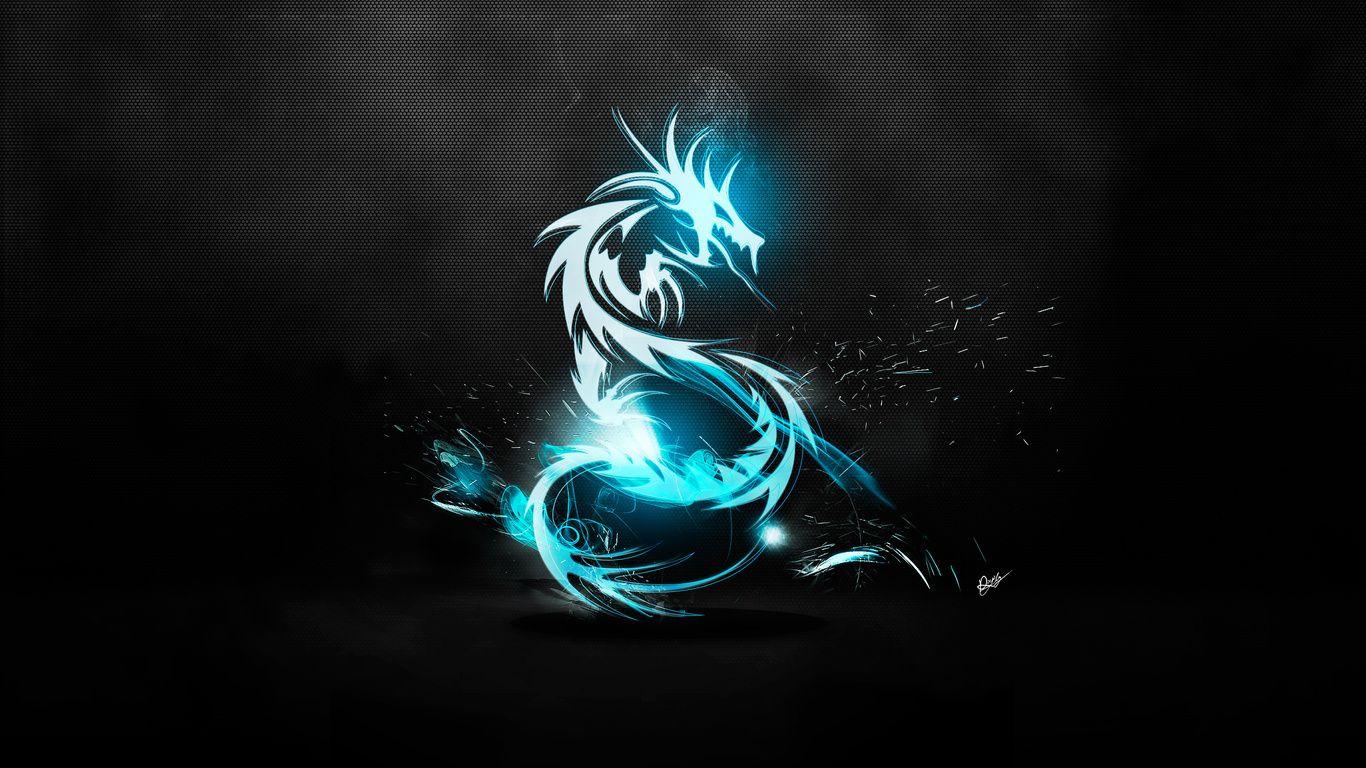 Metallic, Grey, Dragon, Blue Wallpaper and Picture