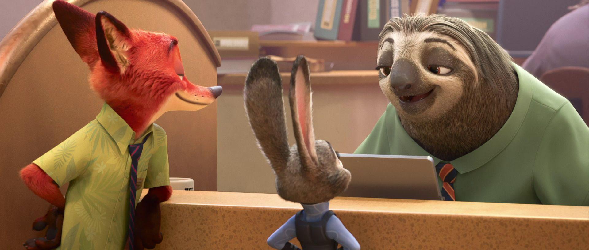 Watch Zootropolis hilarious sloth trailer and a gallery. Movie