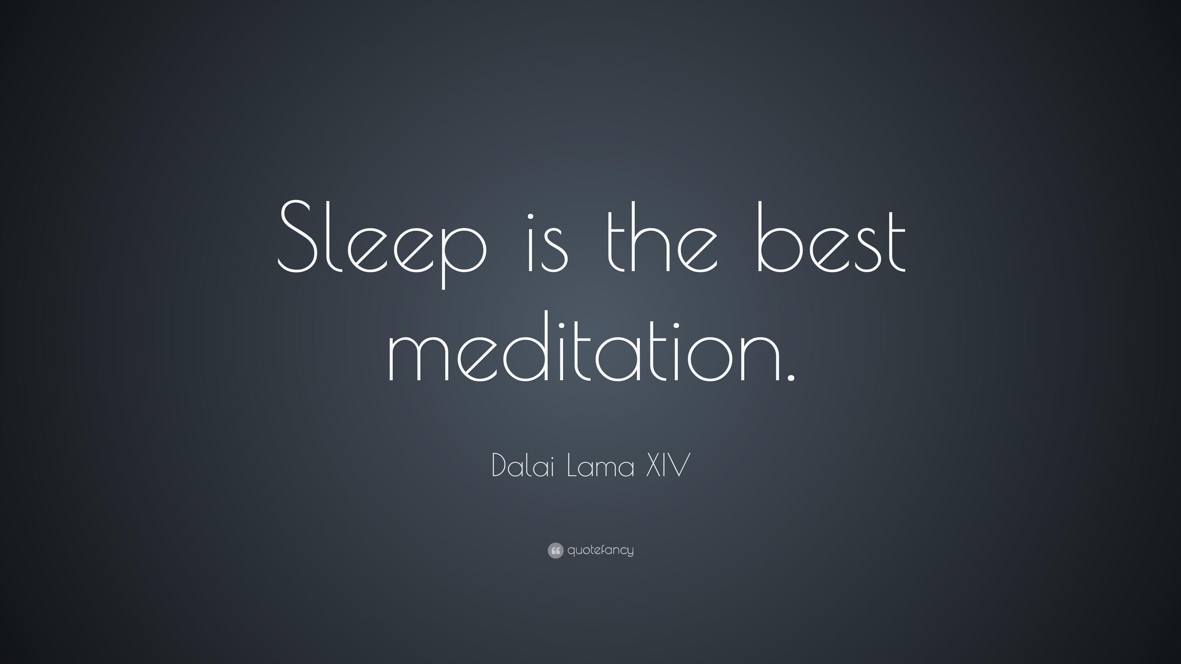 Dalai Lama XIV Quote: “Sleep is the best meditation.” 19