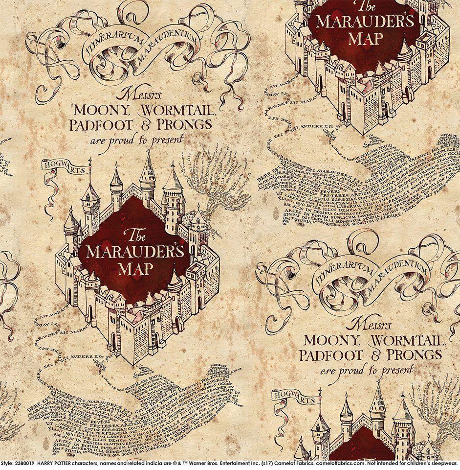 Camelot Fabrics. Harry Potter. Marauder's Map KNIT