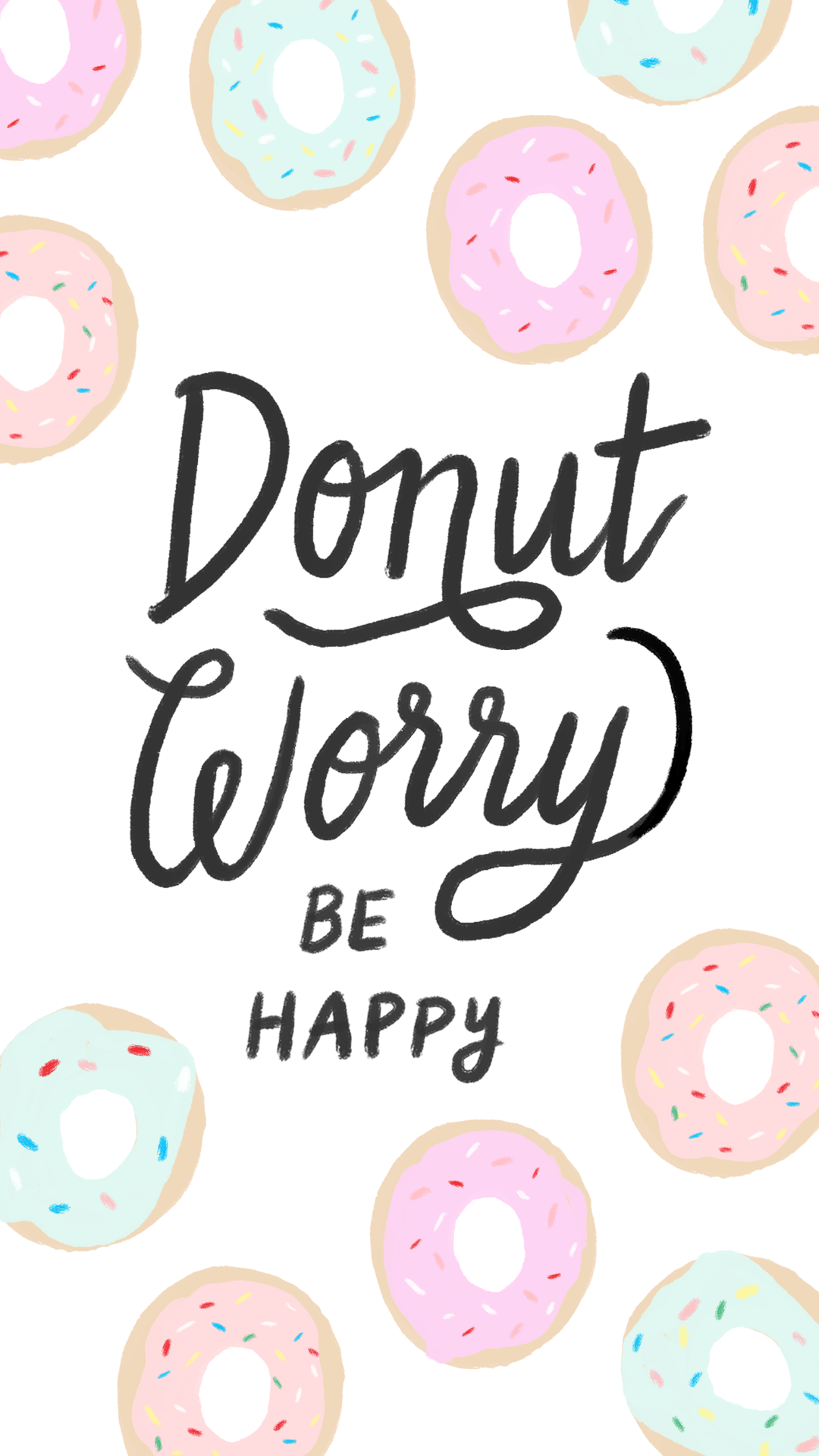 Iphone Donut Worry.png (1080×1920). Wallpaper