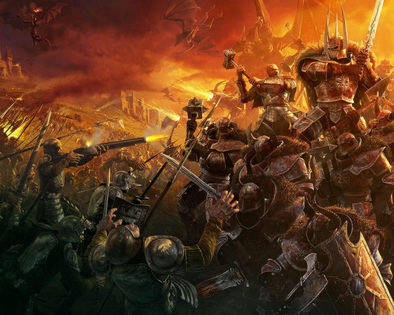Fantasy knight warriors wallpaper
