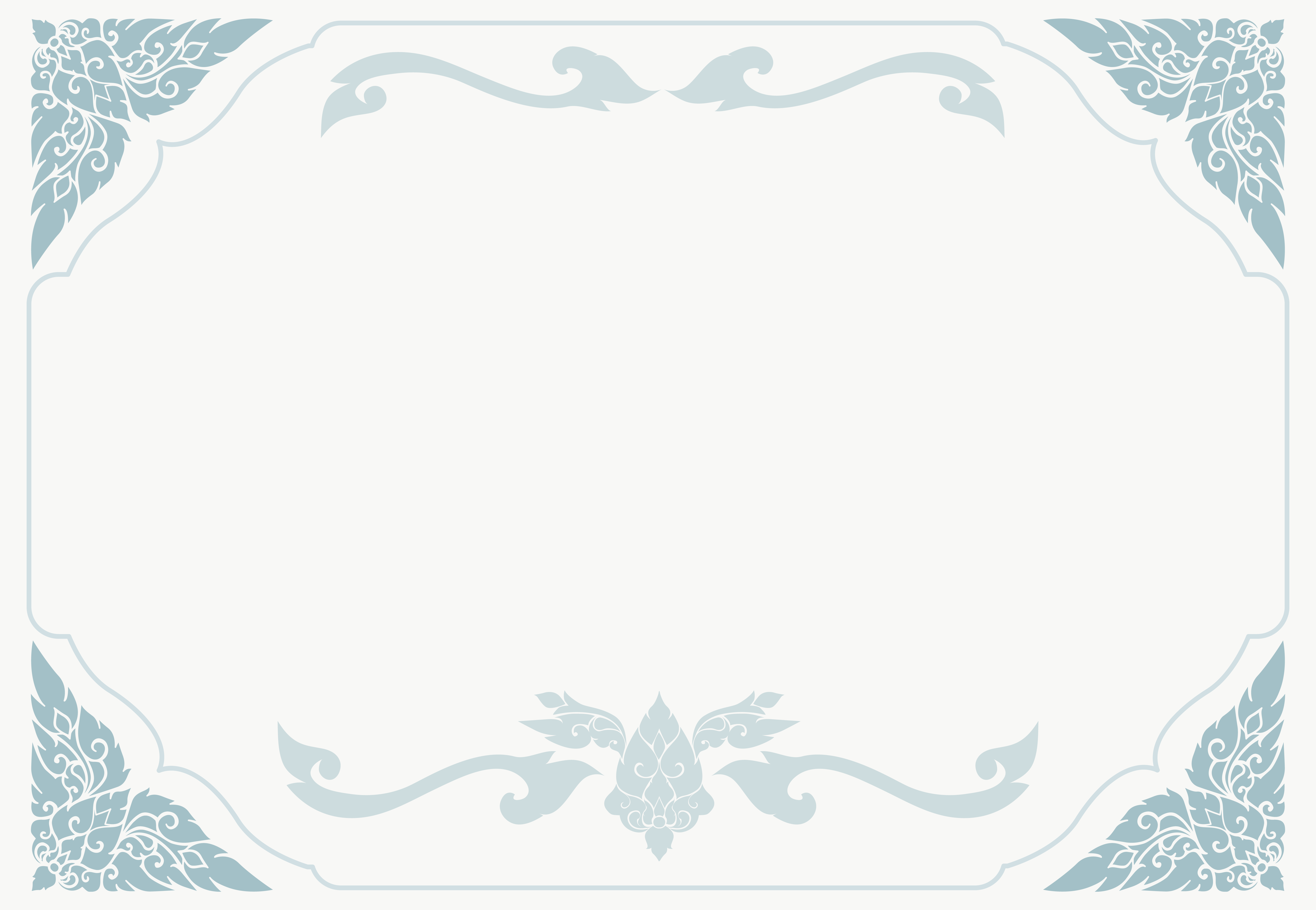 Blue and White Certificate PNG Image