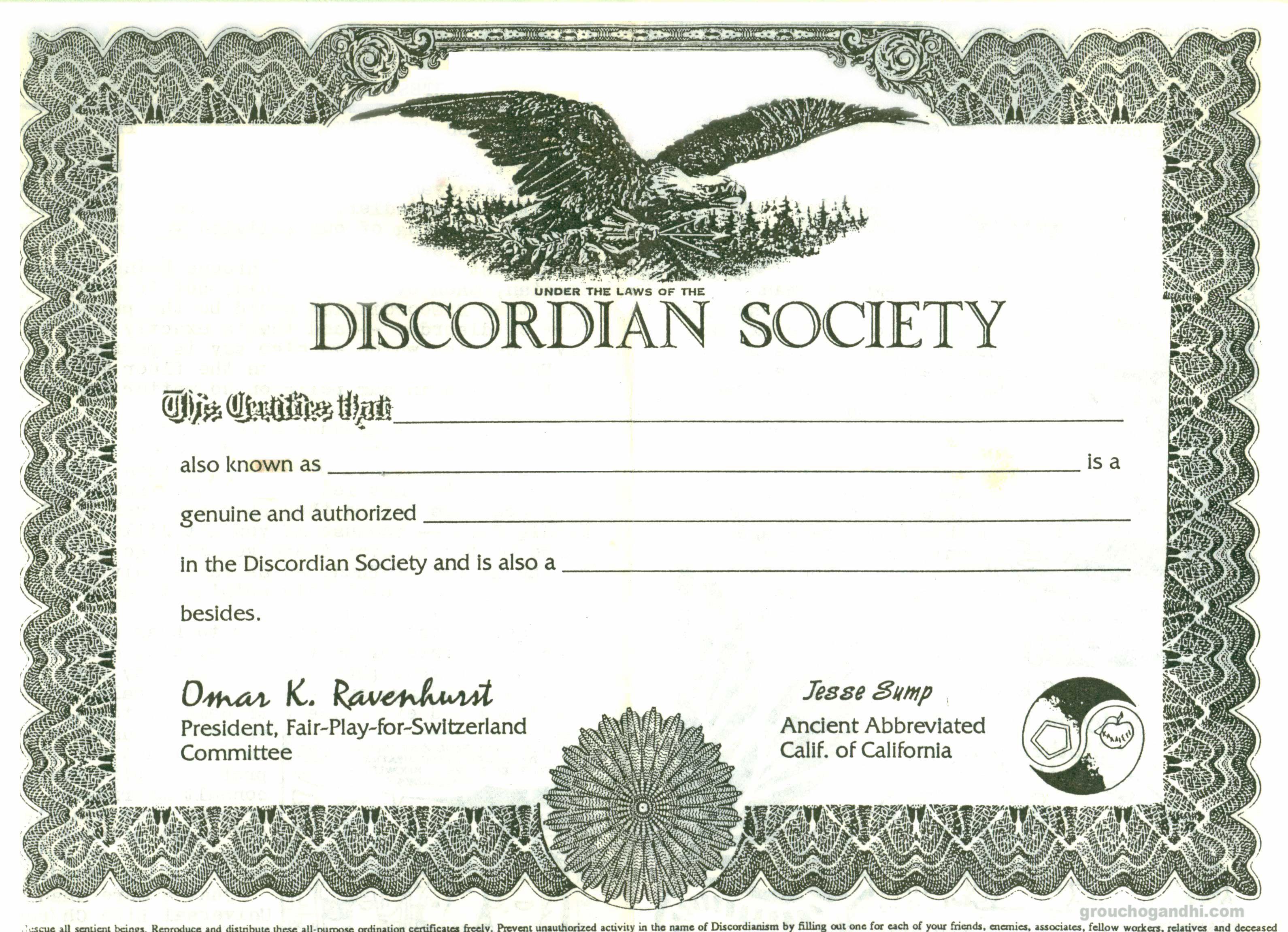Grouchogandhi Certificate, Eris!