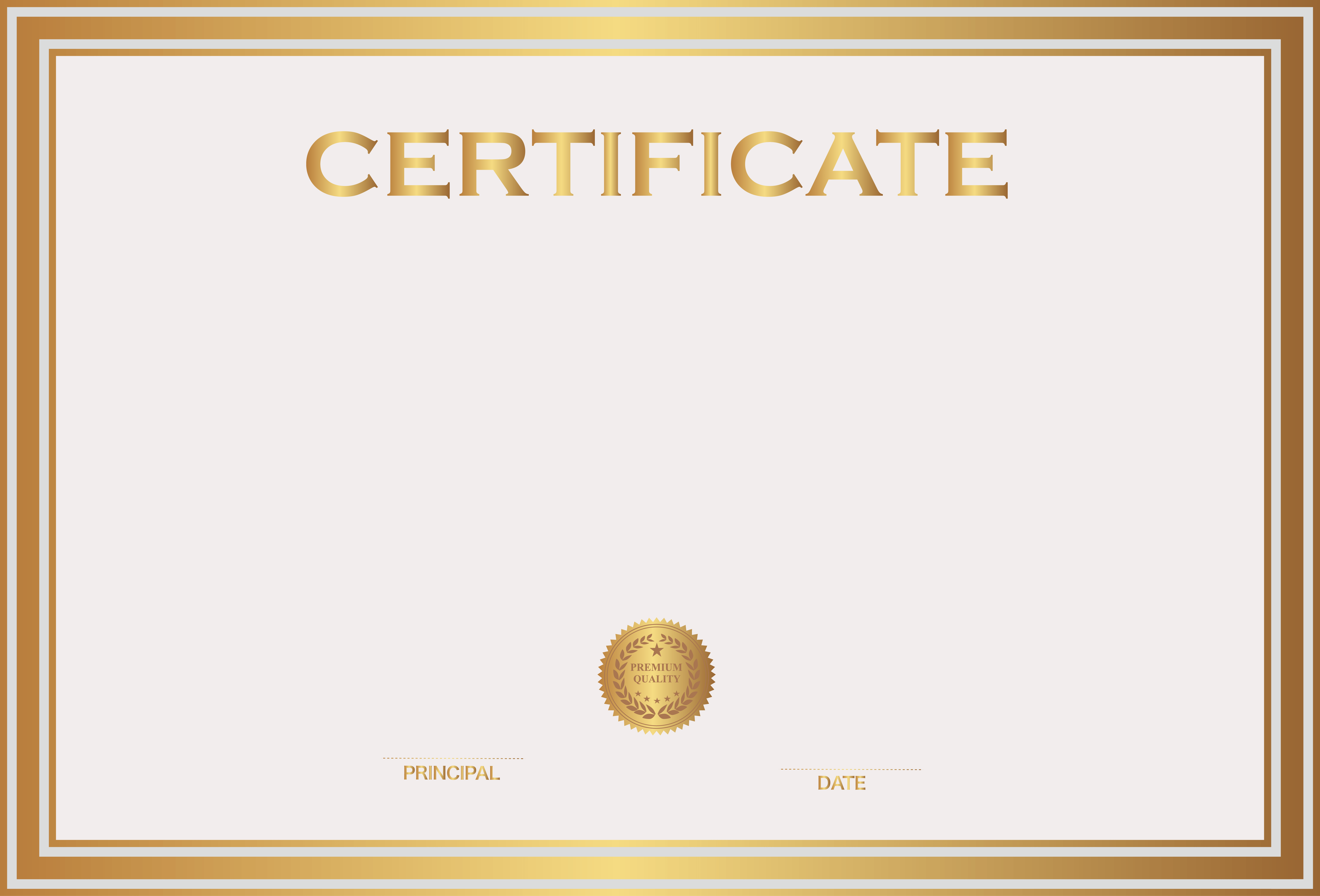 White and Gold Certificate PNG Image