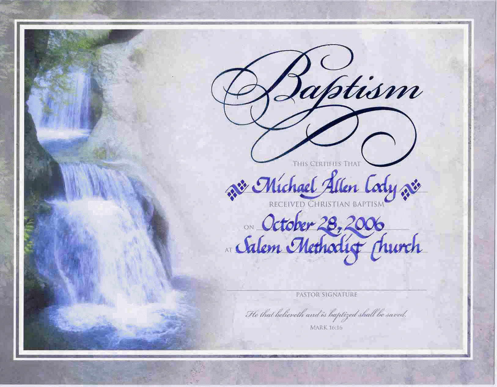 Water Baptism Certificate encephaloscom encephaloscom