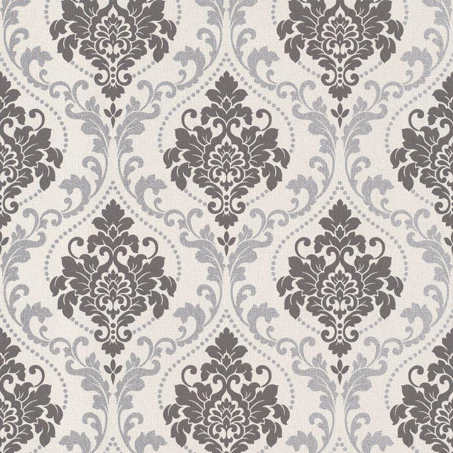 Silver White Damask Wallpaper Wallpaper Blog