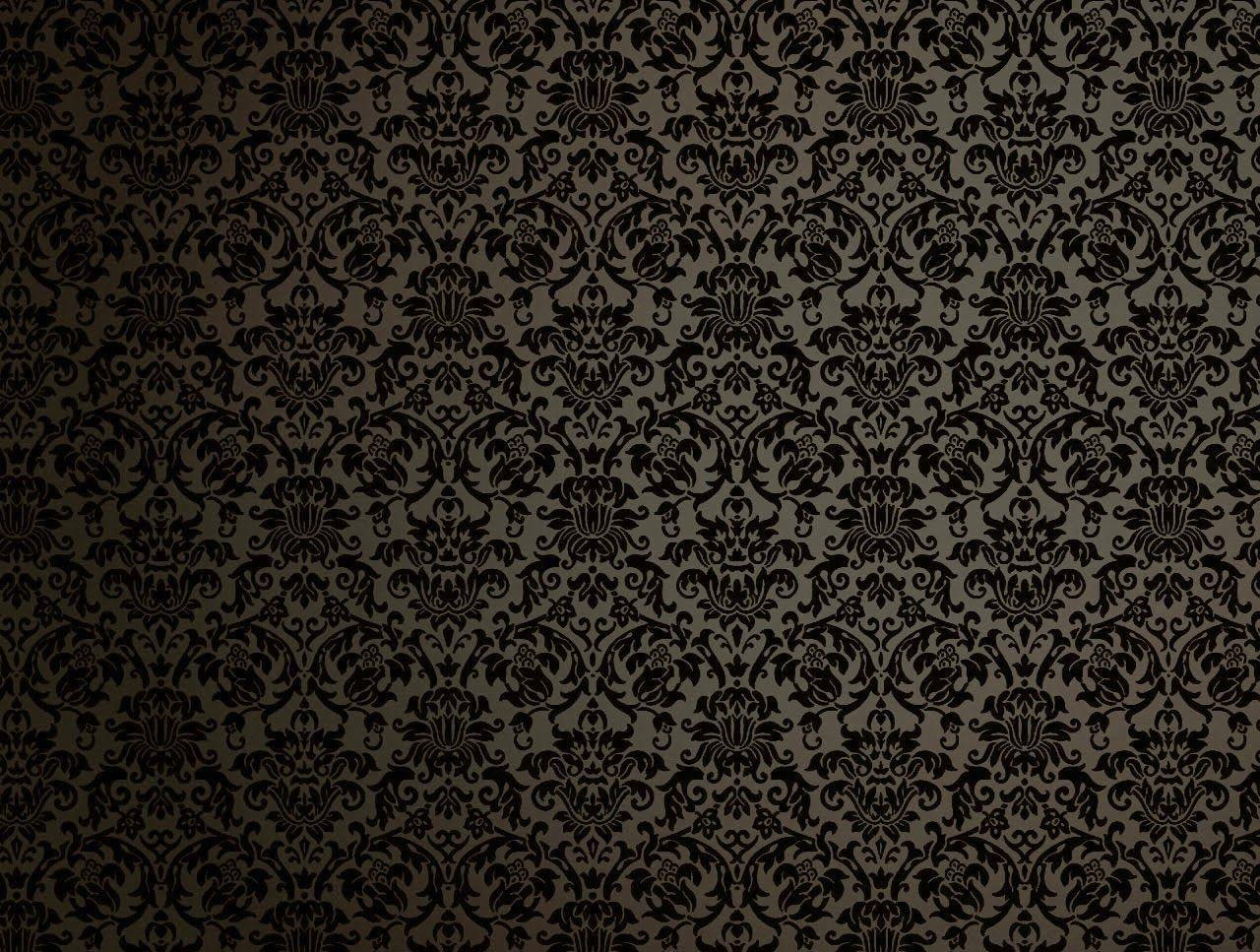 black damask wallpaper living room