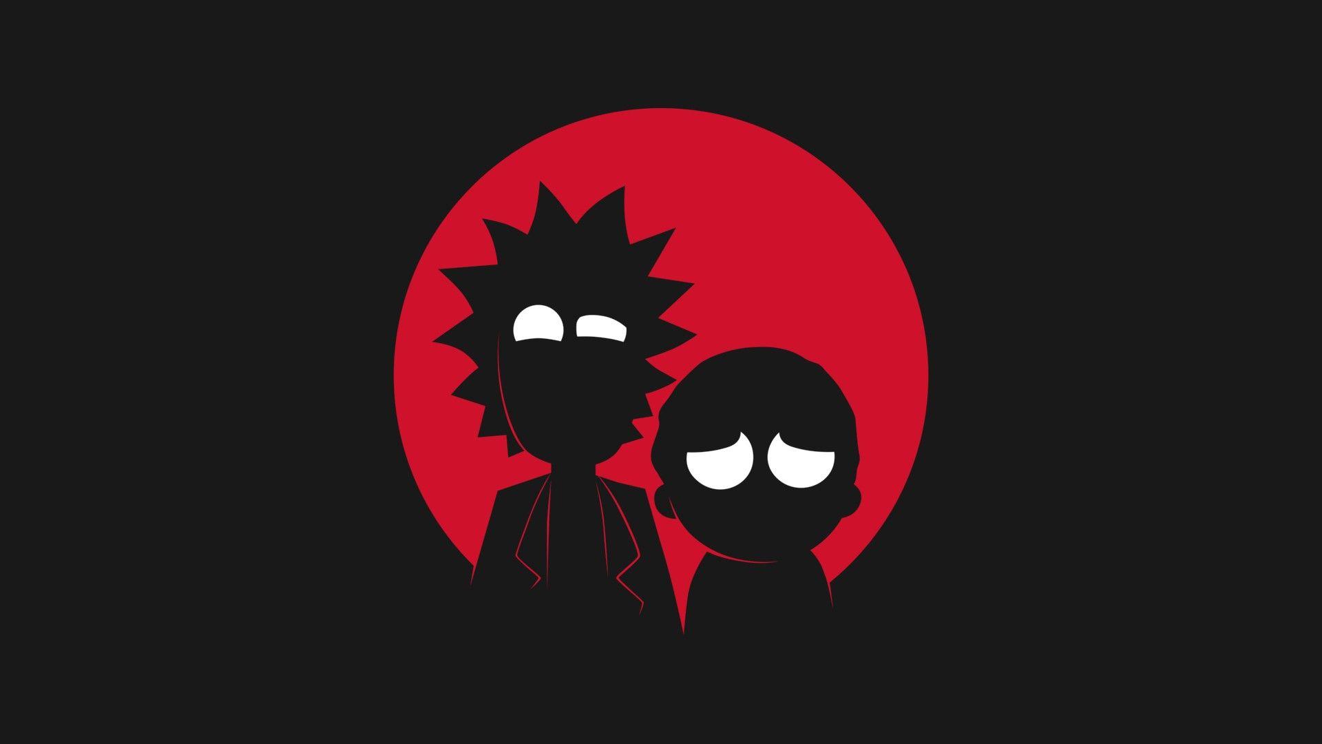 rick and morty adult swim minimalism black funny cartoons 1920x1080 and Morty Wallpaper