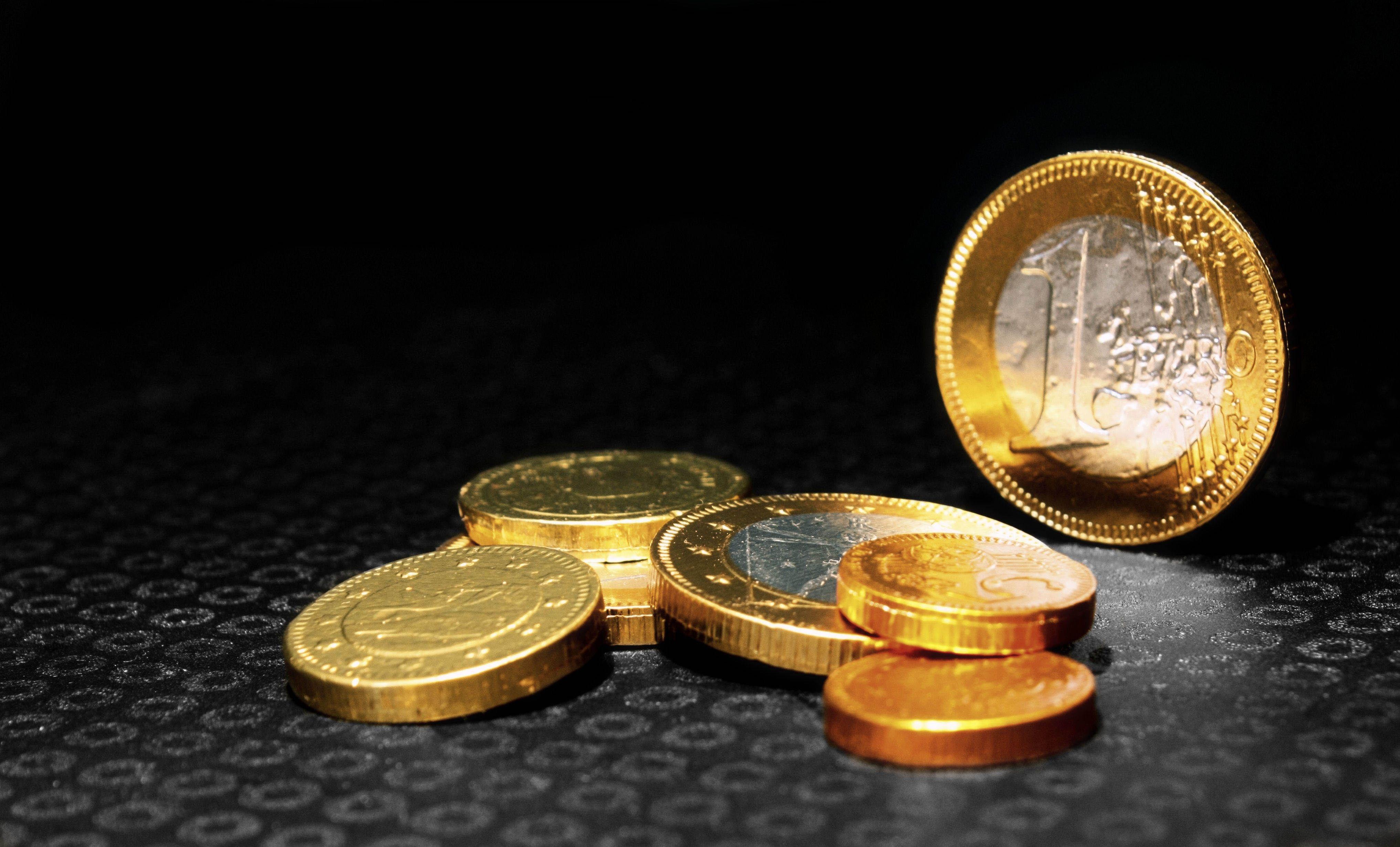 Wallpaper Coins, Euro, Gold HD, Picture, Image