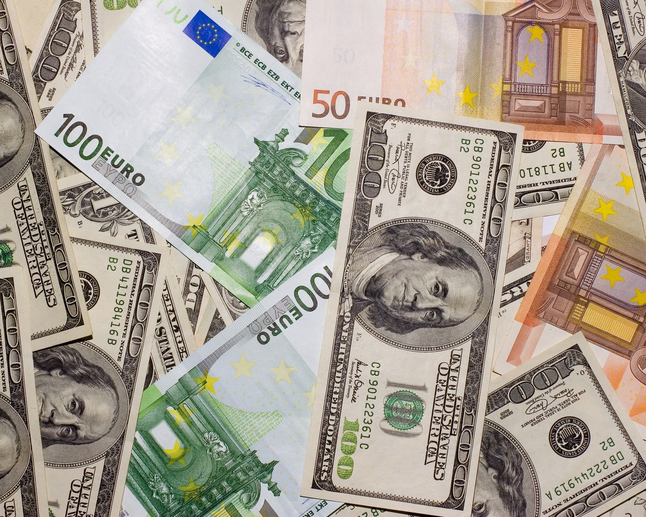 Banknotes of Euro and dollar wallpaper and image