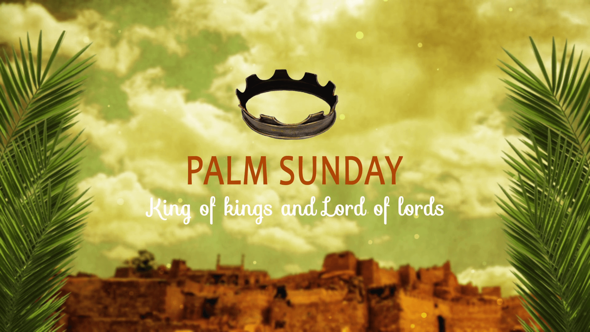 Palm Sunday Background Text And Crown Motion Background