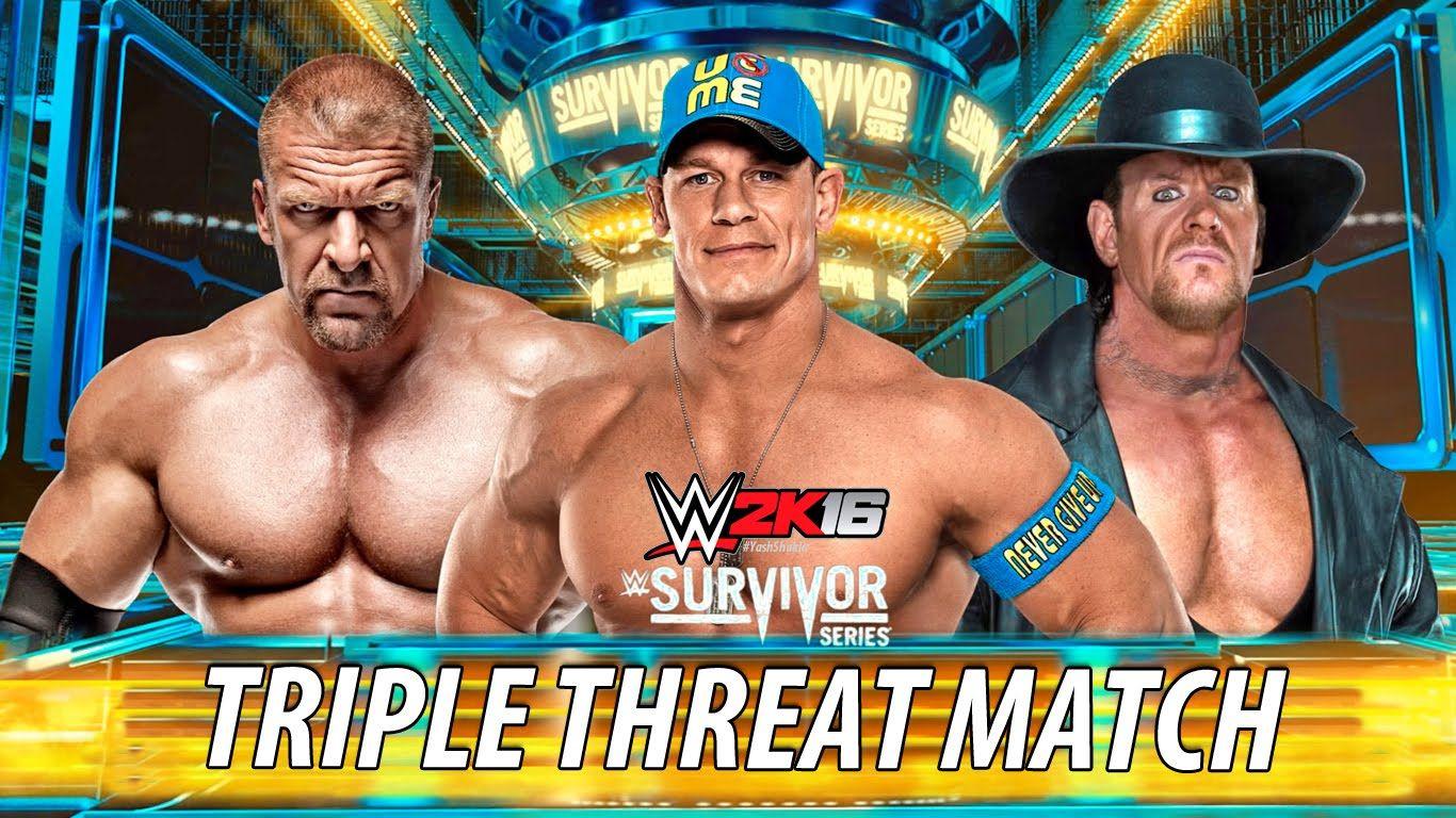 WWE 2K16 Cena vs Undertaker vs Triple H. PS4 1080p 60fps