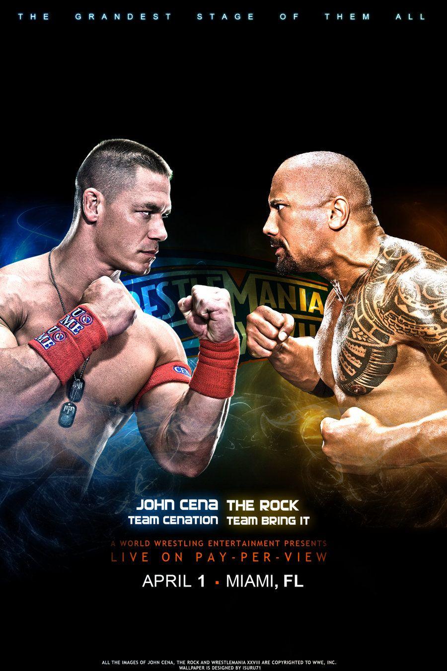 John Cena Vs The Rock WM28 Poster By I Am 71. A