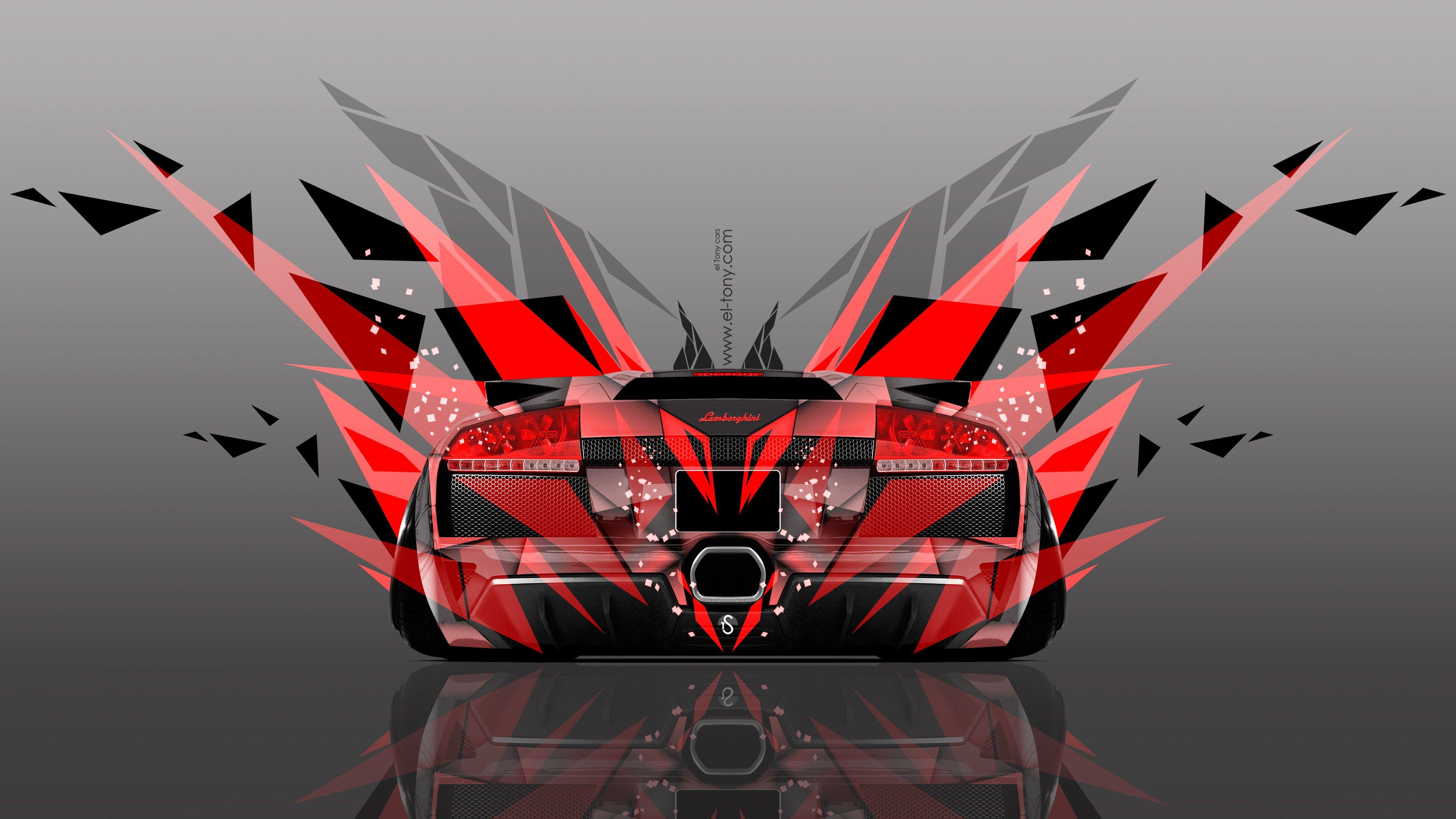 4K Lamborghini Murcielago Back Abstract Transformer Car 2014