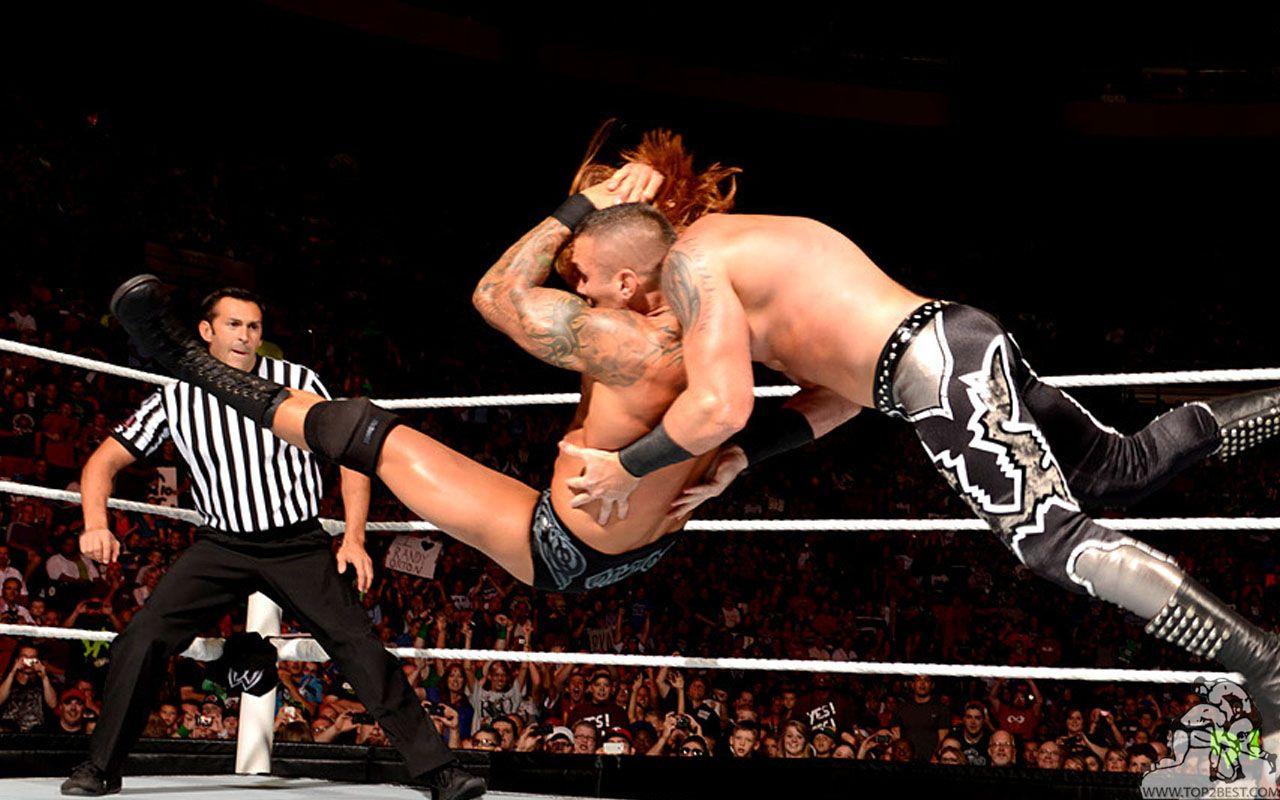 Randy Orton RKO to Seth Rollins