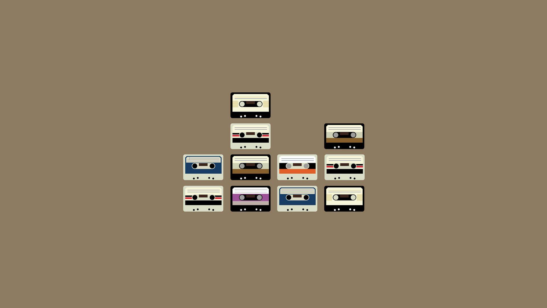Retro Cassette Tapes Simple Desktop Wallpaper