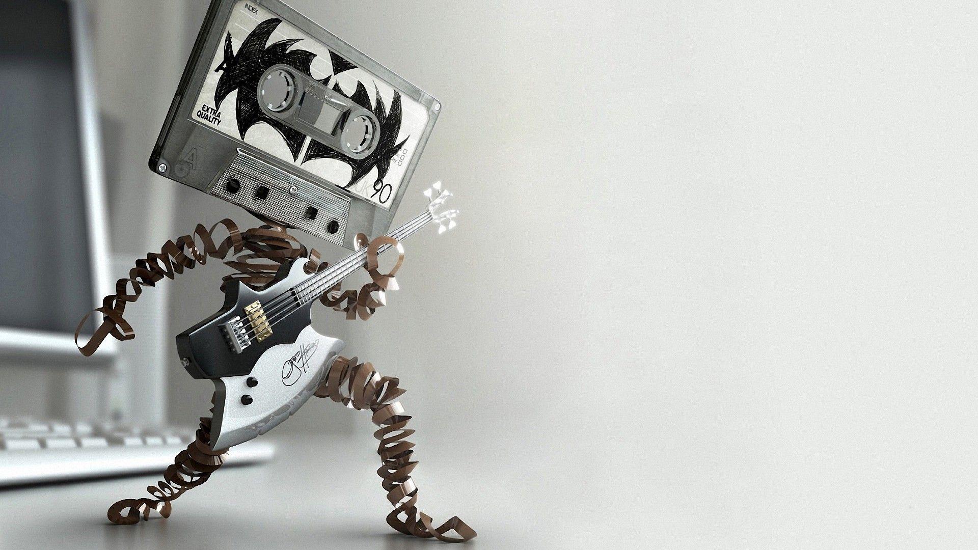 Cassette Kiss Music Robot HD Wallpaper